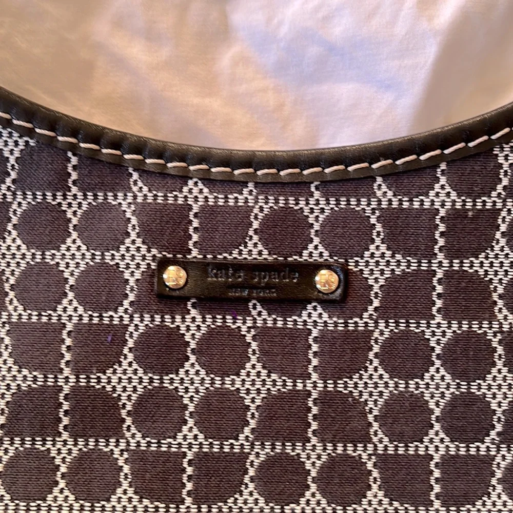 Black and White Kate Spade Shoulder Bag Purse Rounded - Picture 2 of 6